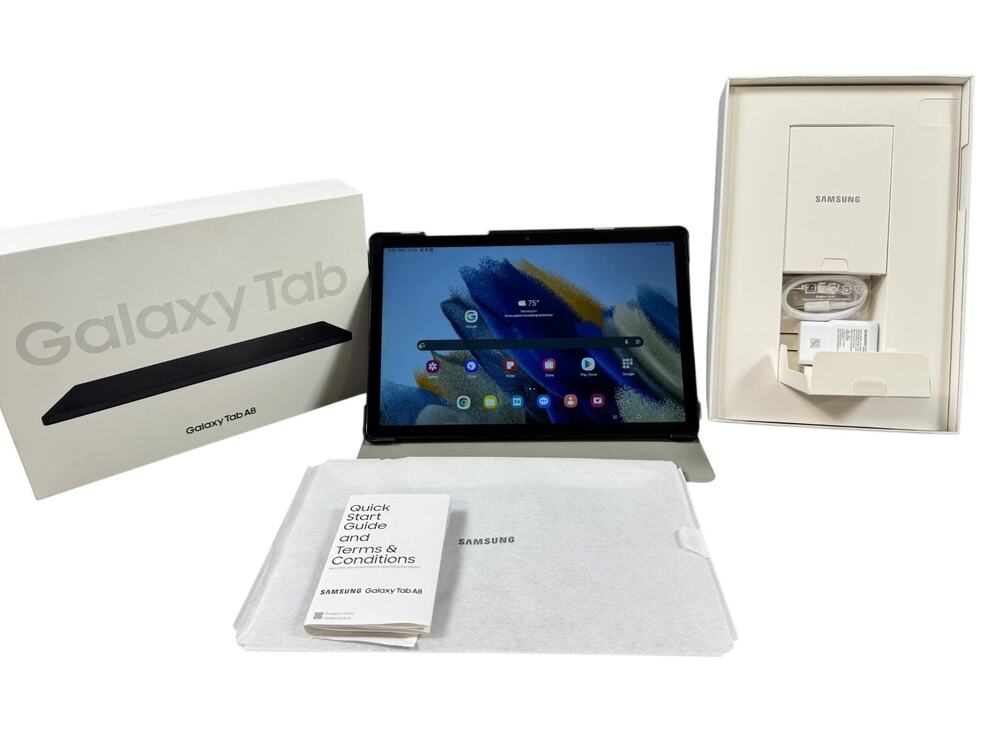 EUC Samsung Galaxy Tab A8 SM-X200 Gray 32GB WiFi w Case & Original Box Bundle